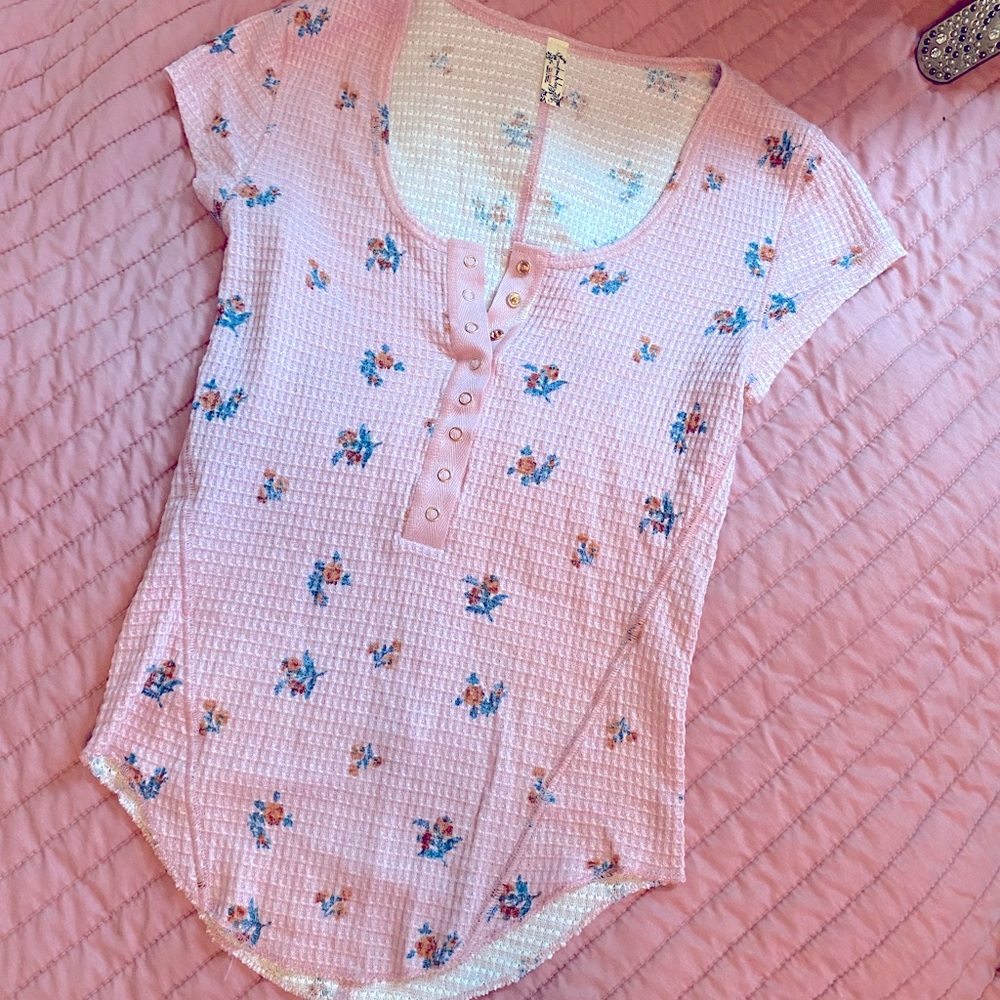 Free People One of The Girls short sleeve Henley